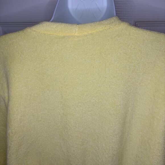 Elan Lenon Custard Yellow Cropped Terry Top Beach Top M - Picture 10 of 12